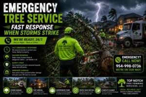 Emergency Tree Removal For Storms Hurricanes Top Notch Tree Trimming Services Serving South Florida, Broward, Miami-Dade and Palm Beach Counties