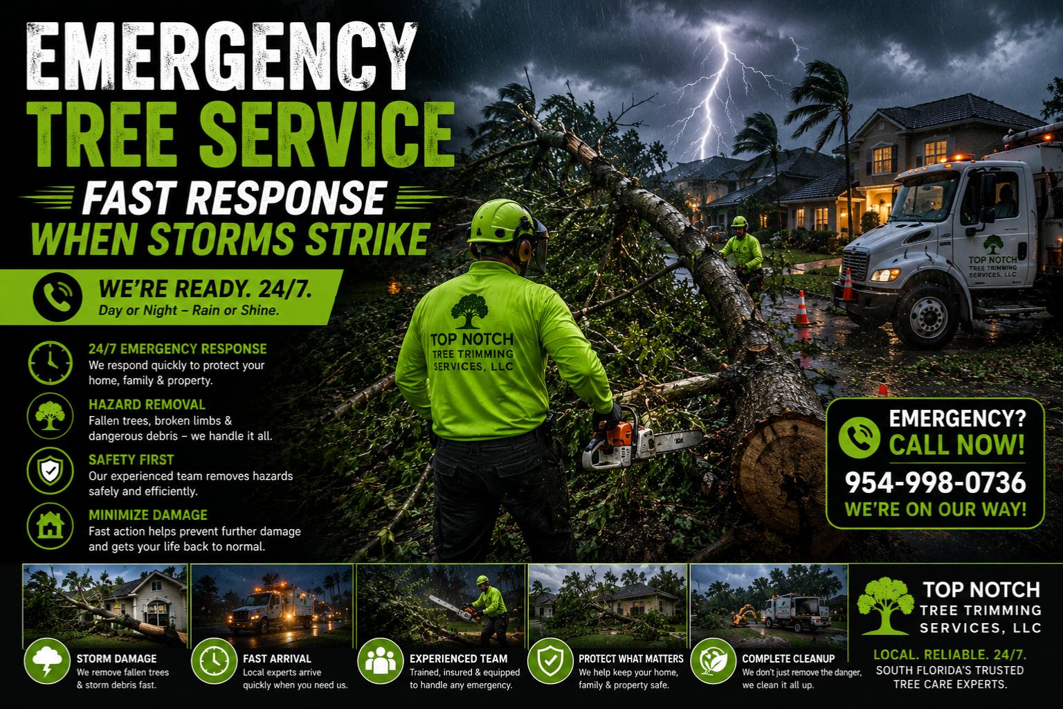 Emergency Tree Removal For Storms Hurricanes Top Notch Tree Trimming Services Serving South Florida, Broward, Miami-Dade and Palm Beach Counties