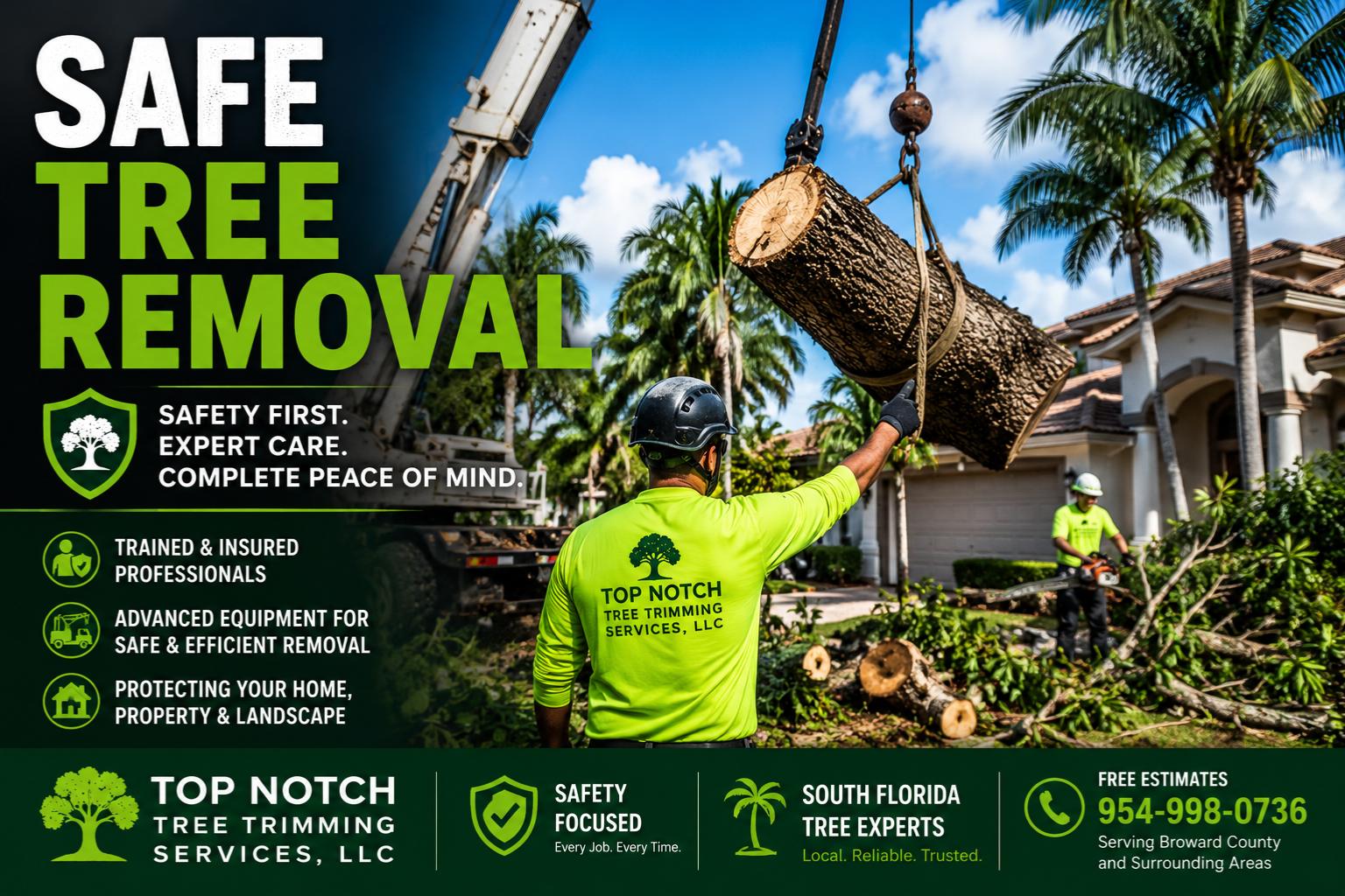 Safe Tree Removal Tree Trimming & Pruming Top Notch Tree Trimming Services Serving South Florida, Broward, Miami-Dade and Palm Beach Counties